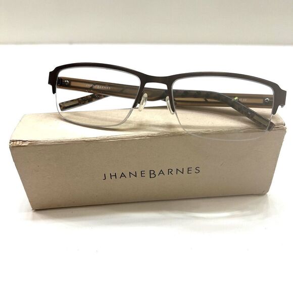 JHANE BARNES Molecular Titanium eyeglasses Frame Bronze Half Rim 55-17-140 - Picture 1 of 10